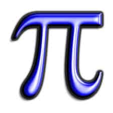 the symbol for pi in blue