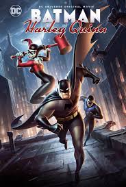 Poster for Batman and Harley Quinn: the animated Batman and Nightwing run as Harley swings her mallet