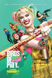 Poster for Birds of Prey: Harley Quinn swings a mallet, the other Birds of Prey around her