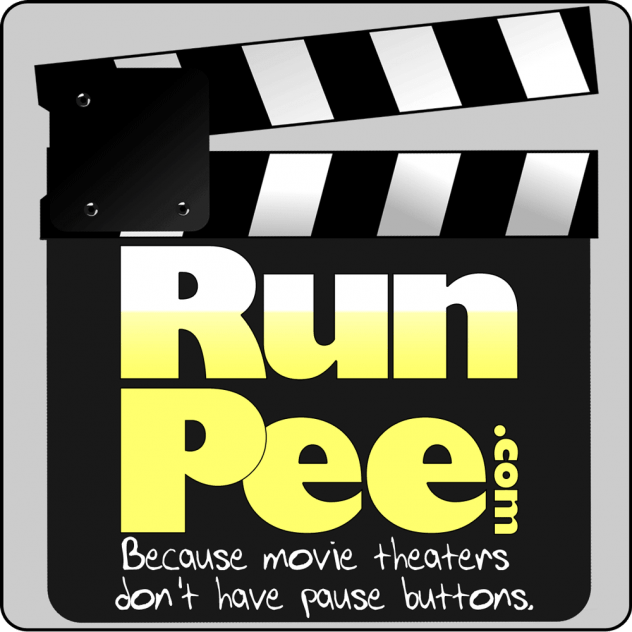 RunPee clapper logo with tagline