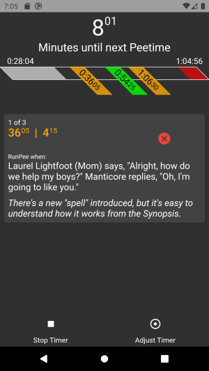 RunPee:NX Timer Screen
