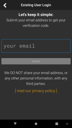 RunPee:NX signin screen