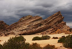 Vasquez Rocks, the jagged tilted sandstone formation seen in many films