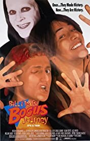 Poster for Bill & Ted's Bogus Journey: Bill and Ted mug for the camera with the Grim Reaper behind them