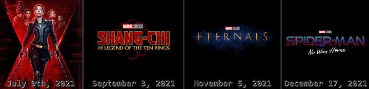 Marvel's 2021 release slate: Black Widow, Shang-Chi, Eternals and Spider-Man: No Way Home with their dates