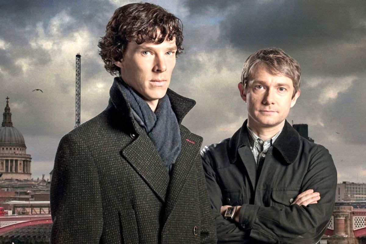 Benedict Cumberbatch with Martin Freeman in Sherlock
