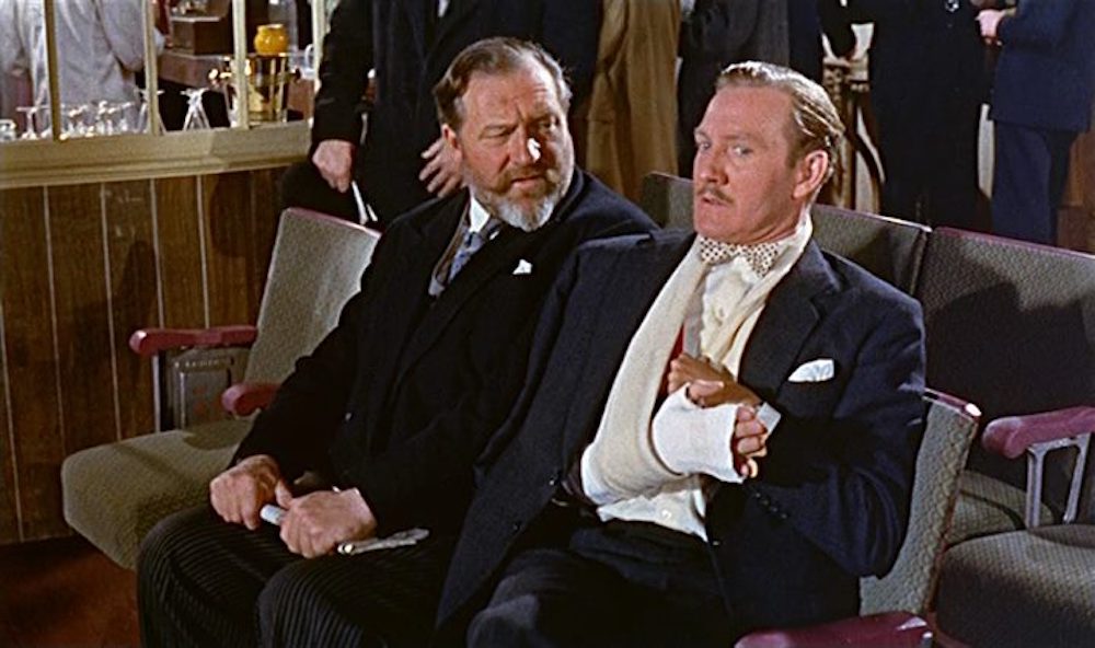 Leslie Phillips with James Robertson Justice in Doctor in Love (1960)