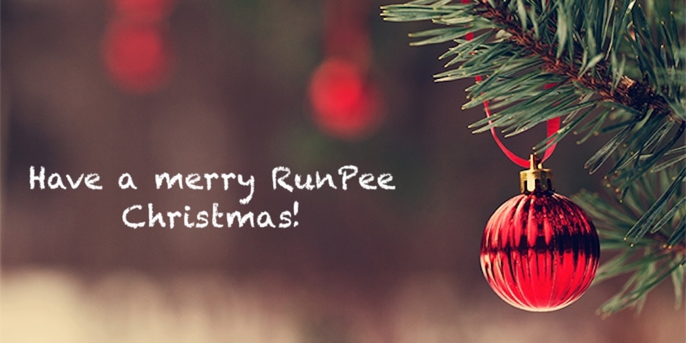 RunPee Christmas Hub header with festive decorations