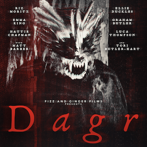 Poster for Dagr: a shadowy, fanged creature above the title in red