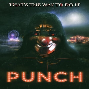 Poster for Punch: a hooded figure in a Mr. Punch mask on a seaside pier, "That's the way to do it"